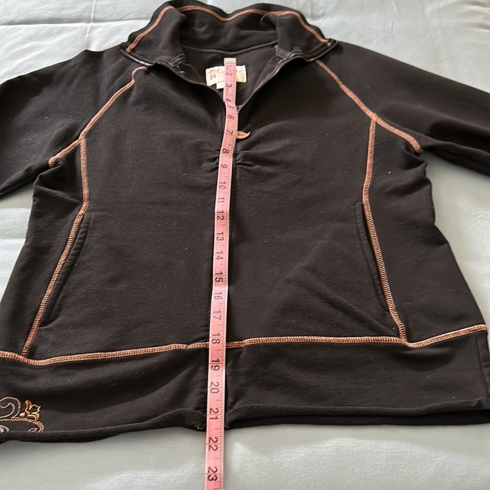 Calispia Sweatsuit Tracksuit Loungewear Two Piece Set in Black with Embroidery - Picture 16 of 16
